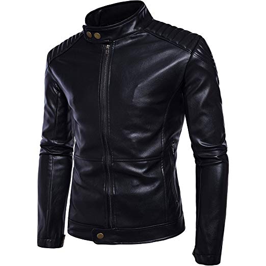 FLYHAWK Men's Leather Jacket - Ana Görsel