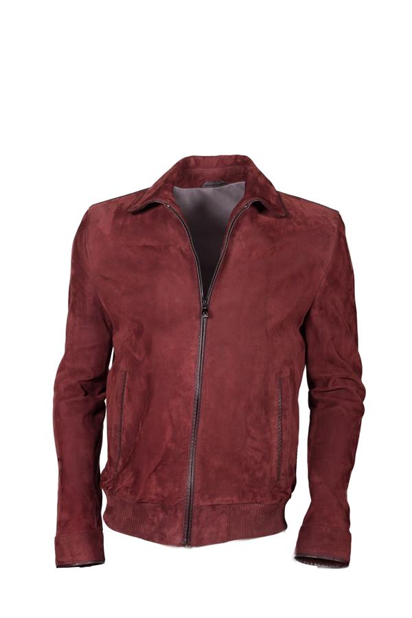Men's Suede Leather Jacket - Ana Görsel