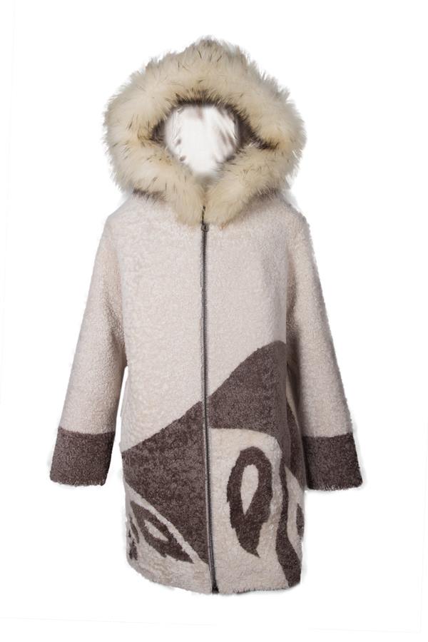 Women's Long Shearling Hooded Toscana Fur Leather Jacket - Ana Görsel